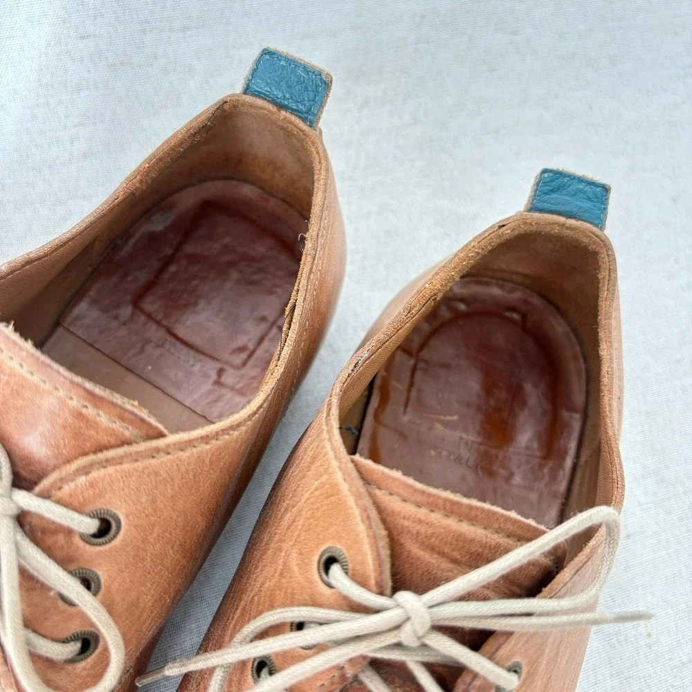 MOMA Mens Brown Leather Derby‎ Lace Up Oxford Dress Italian Shoes Casual